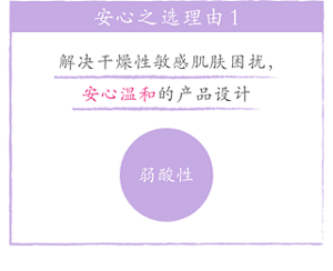 安心之选理由1 解决干燥性敏感肌肤困扰， 安心温和的产品设计