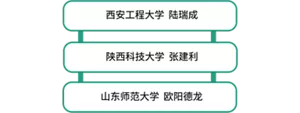 西安工程大学  陆瑞成,陕西科技大学  张建利,山东师范大学  欧阳德龙