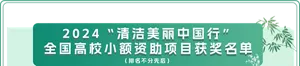 2024“清洁美丽中国行” 全国高校小额资助项目获奖名单（排名不分先后）