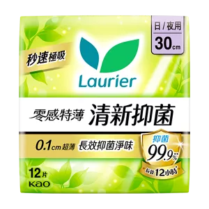 樂而雅零感特薄清新抑菌日夜用30cm