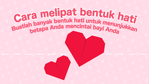 Cara melipat bentuk hati