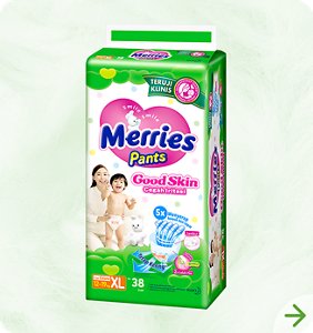 Merries Pants - Good Skin -Ukuran  XL size (12-19 kg)