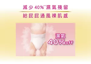 減少40%*7 濕氣殘留 給屁屁通風裸肌感　濕氣40%off