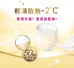 輕薄散熱-2℃*3 輕薄升級! 更透氣散熱!　50億個透氣孔*4
