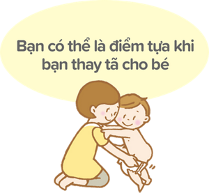 Bạn có thể là điểm tựa khi bạn thay tã cho bé