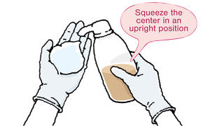 Squeeze the center in an upright position