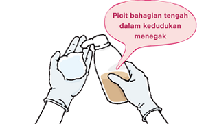 Picit bahagian tengah dalam kedudukan menegak