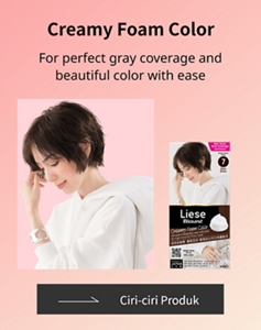 Liese Blauné Creamy Foam Color , Menutup rambut uban dengan menyeluruh dan sempurna. Serta memberikan warna yang menarik dengan mudah.