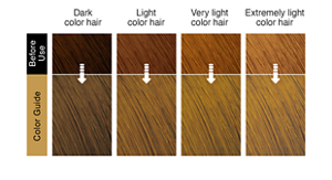 Milk Tea Brown.  After use hair image. 