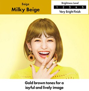 Milky Beige.  Very Bright Finish. 5 out of 5. 