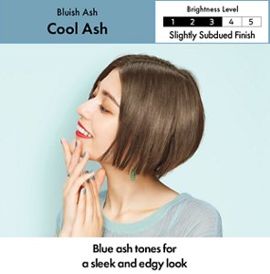 Cool Ash. Brightness Level: Slightly Subdued Finish.  3 out of 5. 