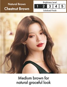 Chestnut Brown. Brightness Level: Subdued Finish.  2 out of 5. 