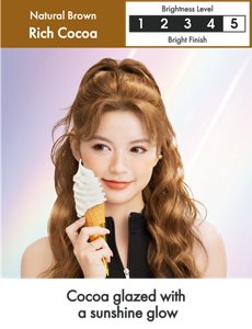 Rich Cocoa.  Brightness Level: Bright Finish. 4 out of 5. 