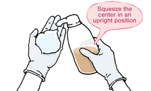 Squeeze the center in an upright position