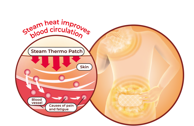 Steam heat improves blood cỉculation Steam Thermo Patch