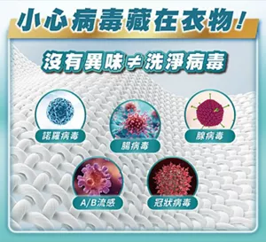 小心病毒藏在衣物！ 沒有異味≠洗淨病毒 諾羅病毒 腸病毒 腺病毒 A／B流感 冠狀病毒