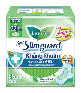 Laurier Super Slimguard Kháng khuẩn 22.5cm