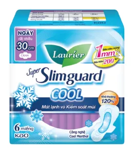 Laurier Super Slimguard Cool Mát Lạnh & Kiểm Soát Mùi 30cm