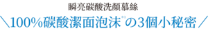 瞬亮碳酸洗顏慕絲 100%碳酸潔面泡沫＊1の3個小秘密 