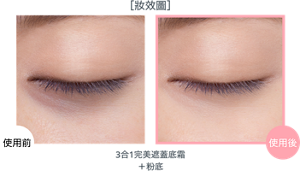 妝效圖　3合1完美遮蓋底霜＋粉底