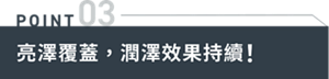 POINT03 亮澤覆蓋，潤澤效果持續！