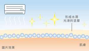 形成水潤光滑的塗層 肌膚 圖片效果