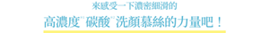 來感受一下濃密細滑的高濃度  碳酸  洗顏慕絲的力量吧！