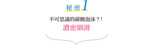 秘密1 不可思議的碳酸泡沫？！濃密細滑