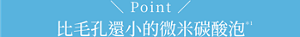 ＼ Point ／比毛孔還小的微米碳酸泡