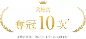 美粧賞 奪冠 10 次 *統計期間： 2023年11月～2023年12月