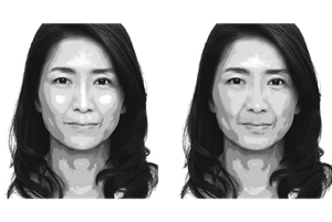 光澤感解析　有光澤　無光澤