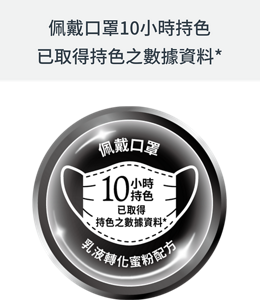 佩戴口罩10小時持色 已取得持色之數據資料*
