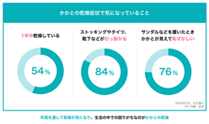 かかとの乾燥症状で気になっていること　
