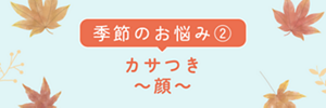 季節のお悩み②カサつき～顔