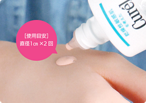 ① メイクやほこり・汚れが付着した肌を　② 乳液成分100％の剤で、やさしくふきとるだけで　③ メイクを落として、肌の奥（角層）まで保湿。