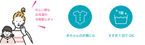 忙しい朝も お洗濯の 手間要らず♪