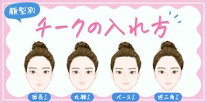 顔型別チークの入れ方