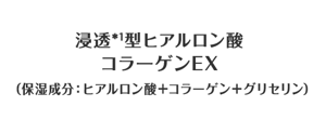 浸透*1型ヒアルロン酸コラーゲンEX（保湿成分：ヒアルロン酸＋コラーゲン＋グリセリン）