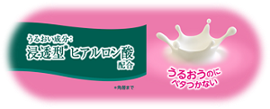 うるおい成分 浸透型（角層まで）ヒアルロン酸配合 うるおうのにベタつかない