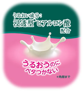 うるおい成分 浸透型（角層まで）ヒアルロン酸配合 うるおうのにベタつかない