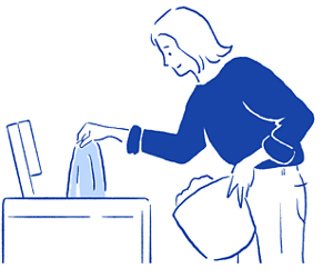 イラスト：洗濯機で洗う