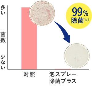 除菌性能グラフ 99%除菌※1