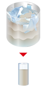 タテ型洗濯機の水は汚れがうすい