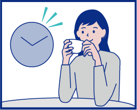 時短でくつろいでいるイラスト