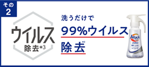 その2 洗うだけで99%ウイルス除去＊3