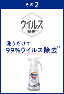 その2 洗うだけで99%ウイルス除去＊3