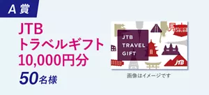 Ａ賞：JTBトラベルギフト（10,000円分）：50名様