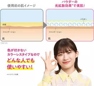 色が付かないカラーレスタイプなのでどんな人でも使いやすい！（＊メイクアップ効果）