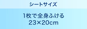 シートサイズ：1枚で全身ふける 23×20cm