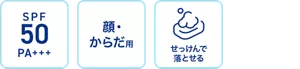 SPF50 PA+++ / 顔・からだ用 / せっけんで落とせる
